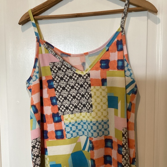 🫐Zenana Outfitters Multicolor reversible Patchwork Camisole nwot - Picture 2 of 7